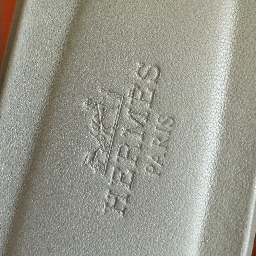 NEW HERMÈS Vert D'eau Calfskin Oran Sandals - Picture 12 of 14